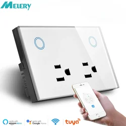 Melery WIFI Smart Wall Socket US Electrical Plug Outlet Power Monitor Consumption Touch Switch Wireless Remote Alexa Google Home