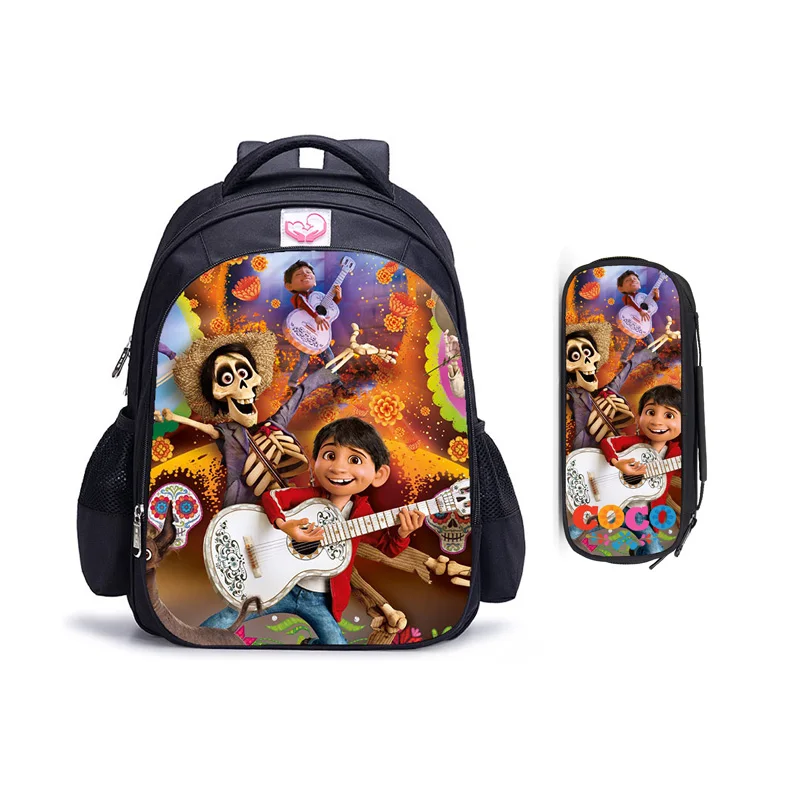 16 Inch Cartoon Disney Coco Backpack Boy Girl School Shoulder Bags Student Children School Bags College Rucksack Mochila