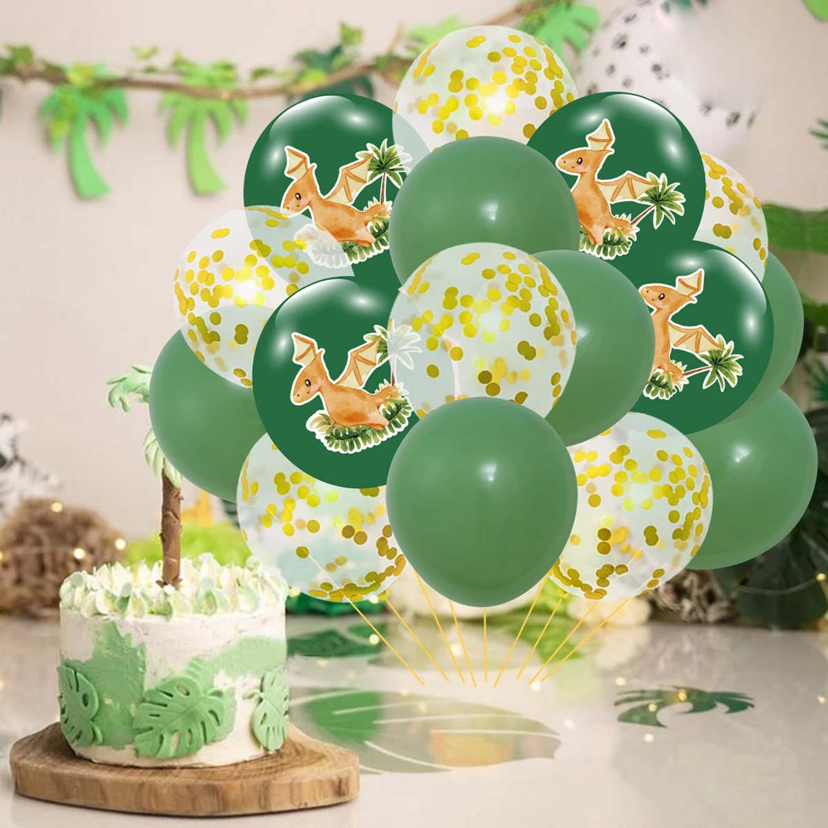 Dinosaur Balloon Background Cloth Set Jungle Dinosaur Theme Birthday Party Decoration Kids Baby Shower Party Supplies Backdrop