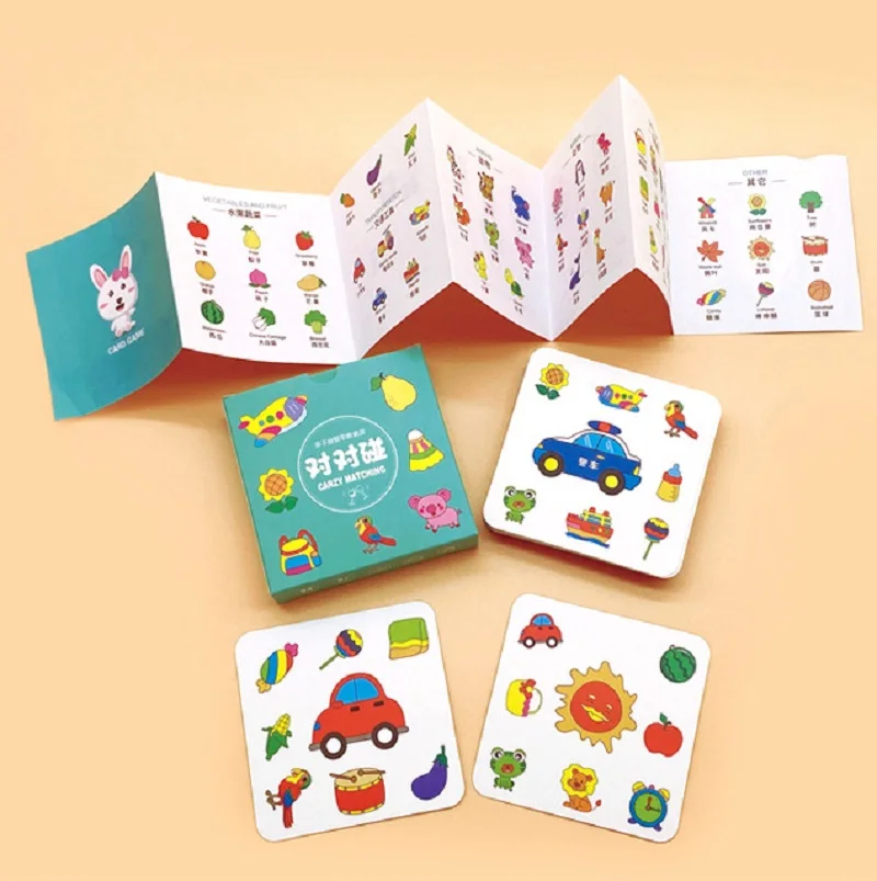 Parent Child Interactive Board Card Game Toy with Early Educational Fruit Animal Sensory Cognitive Crazy Puzzle For Kid Toddler