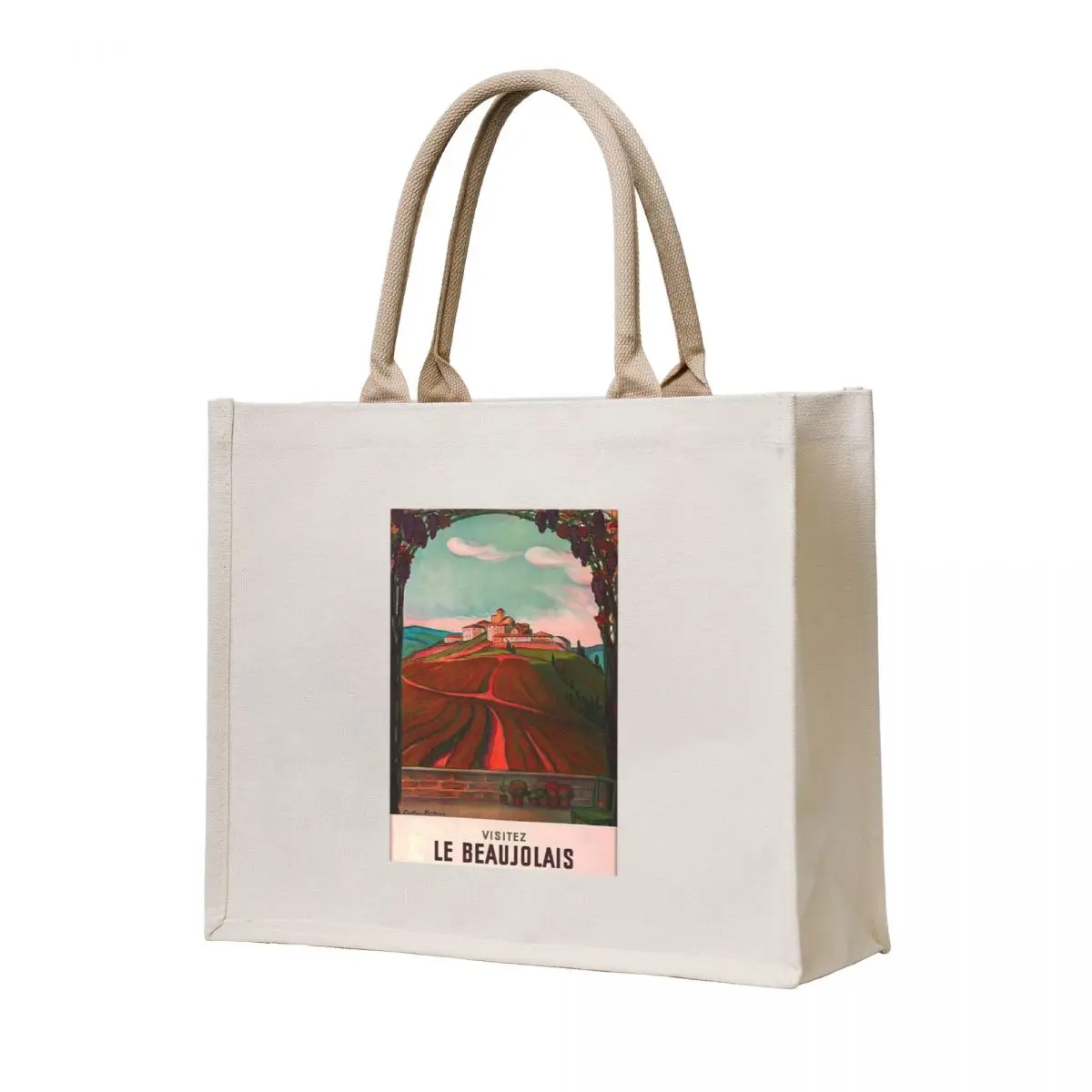 

Visitez le Beaujolais vintage travel poster Tote Bag Women's shopper Customizable tote bag Large bags for women cloth bag woman