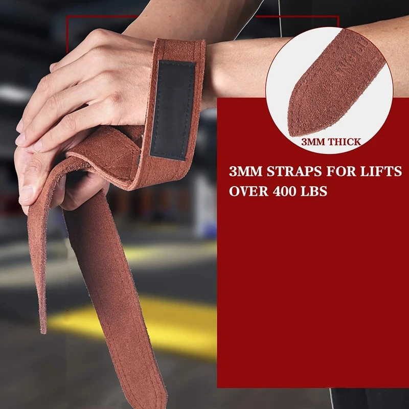 

Кожаные ремни для тяжелой атлетики, мягкие ремни из воловьей кожи для штанги для становой тяги, нескользящие мягкие ручки, ремни для силовой атлетики