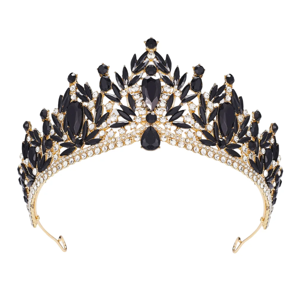

Luxury Baroque Queen Tiaras Elegant Adjustable Rhinestone Pageant Diadem Sparkling Exquisite Bridal Headwear Themed Parties