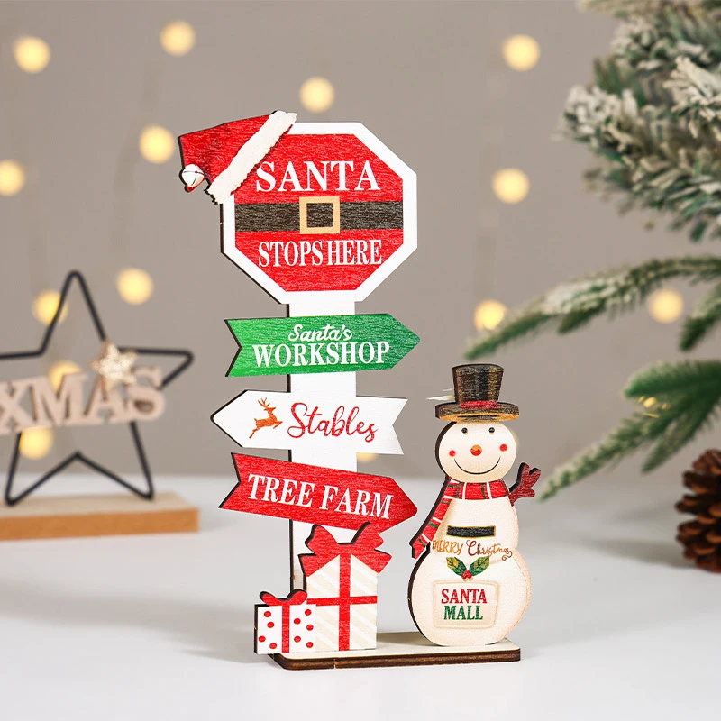 الحلي الخشبية لعيد الميلاد سانتا كلوز ثلج عيد الميلاد ديكور المنزل السنة الجديدة ديكور سطح المكتب نافيداد