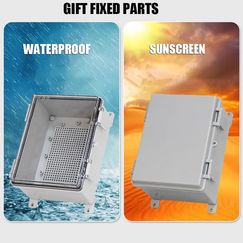 IP66 Waterproof Enclosure Box ABS Plastic Transparent/Gray Cover for Outdoor Electronic Projects Electrical Instrument Junction