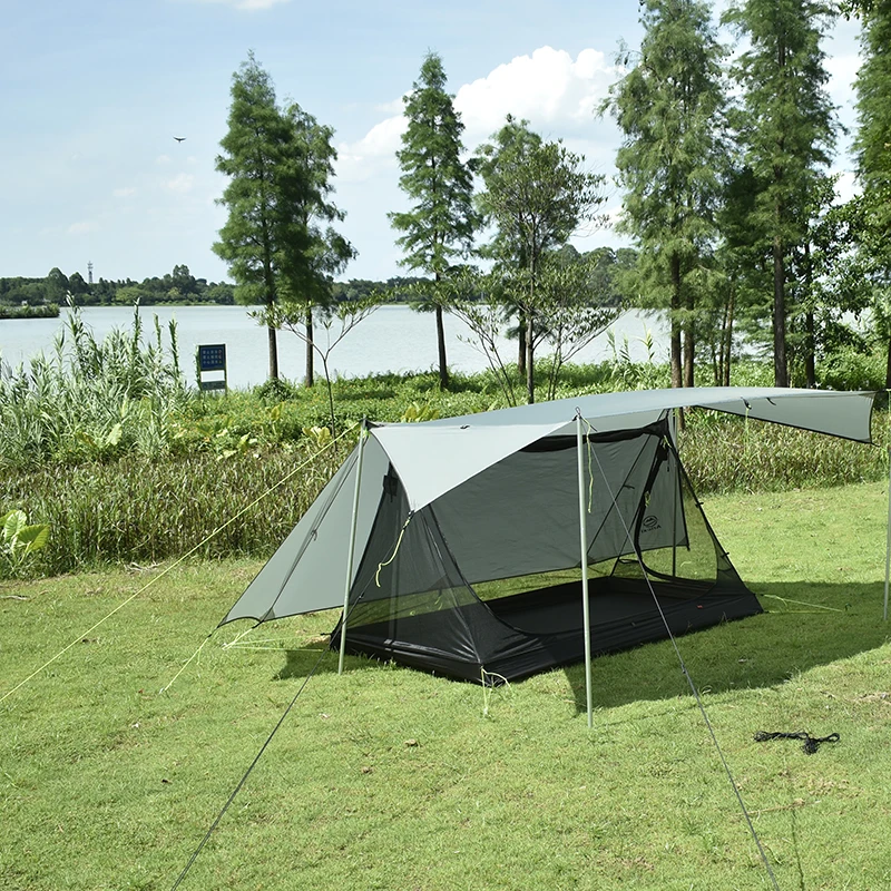 Backwoods Bungalow Ultralight Bushcraft Shelter,15D silicone cloth coated ultralight tent for 2 person