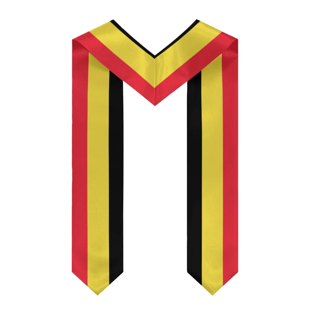Customization More Design Graduation Shawl Emblem Of Belgium & United States Flag Stole Sash Honor Study Aboard International St