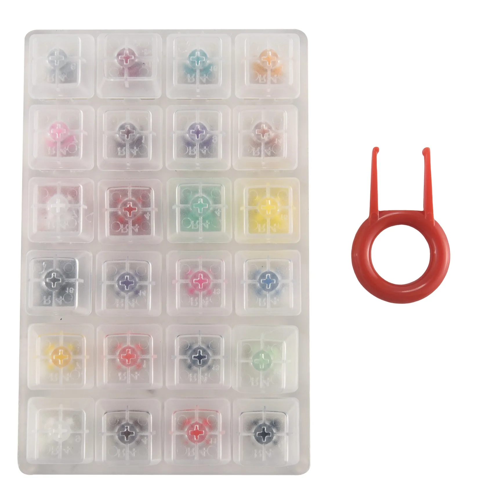 A17G 24 Switch Switches Tester with Acrylic Base Blank Keycaps for Mechanical Keyboard Kailh Box