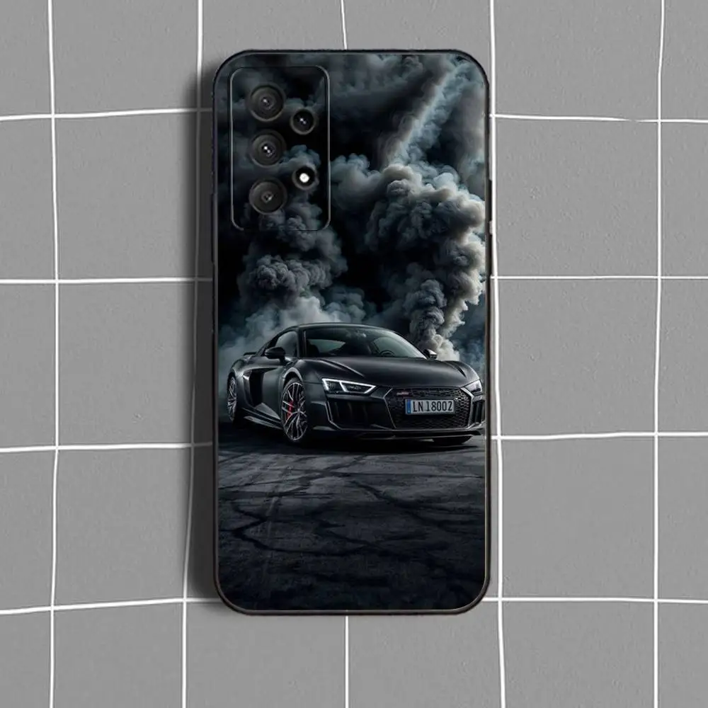 A-A6L Q5L A4L R8 حافظة هاتف السيارة لهاتف سامسونج جالاكسي A73,31,32,72,41,53,52,71,22,5G,Note,J7,8,9 غطاء أسود ناعم