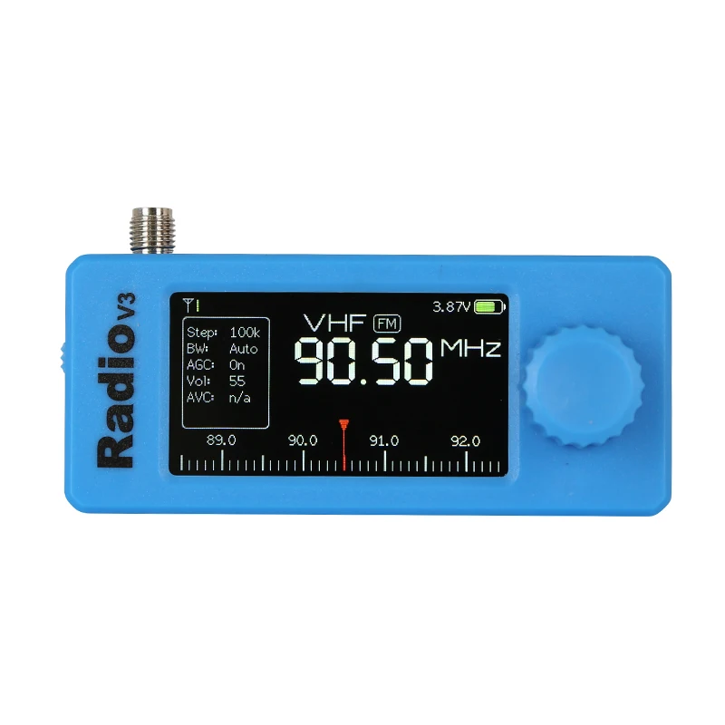 

Синий чехол из АБС-пластика ATS mini V3 SI4732 Мини-радио Карманное радио LSB USB AM FM ESP32 Вседиапазонный радиоприемник Hi-Z Усилитель для наушников