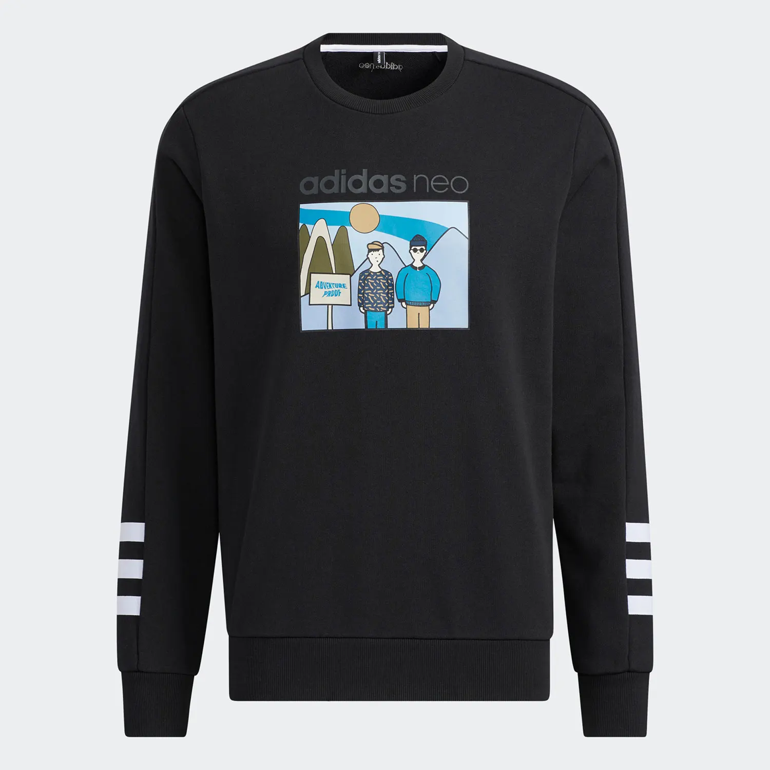 أديداس الرسمية حقيقية NEO الرجال عارضة أزياء جولة الرقبة البلوز المطبوعة HA1487 #4