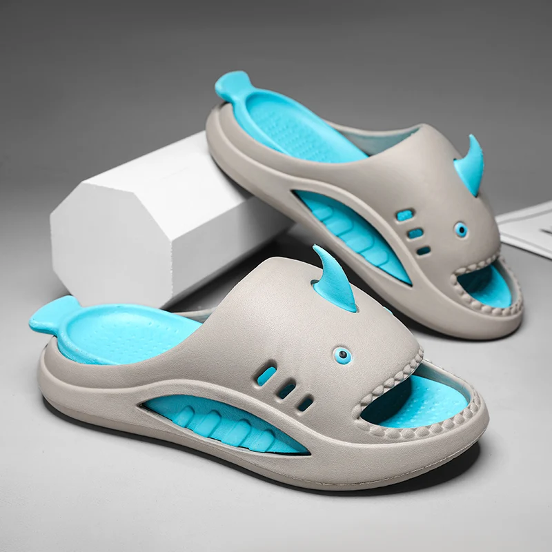

Fashion Unisex Shark Slippers Men Comfortable Soft Non-slip Men's Slides Summer Outdoor Beach Slippers Man chanclas de hombre