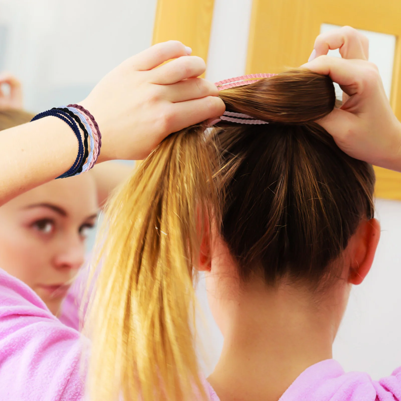 

24 шт. эластичные резинки для волос без повреждений, богатый вариант, несколько цветов, стили, долговечная одежда, стильные держатели для хвоста