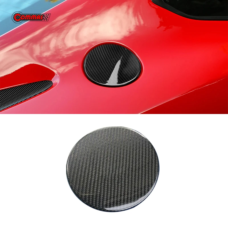 Dry Carbon Fiber Car Fuel Tank Cap Oil Filler Cover Trim For Ferrari F12 Berlinetta Exterior Replacement Accessories