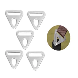 5pcs 15/20/25mm Metal Adjuster Ring with Bar Swivel Clip D Buckles Tent Awning Wind Rope Pull Point Reinforcement TriangleBuckle