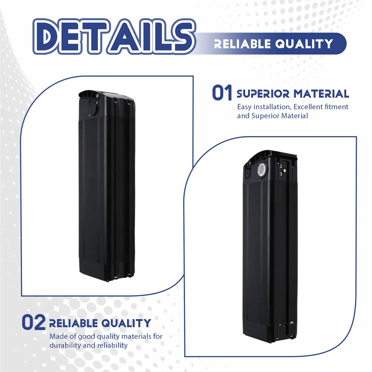 SMIEA Electric E Bike Bicycle 18650 Battery Box Case Cover 48V Empty Silver Fish Ebike Aluminum Housing Accessories