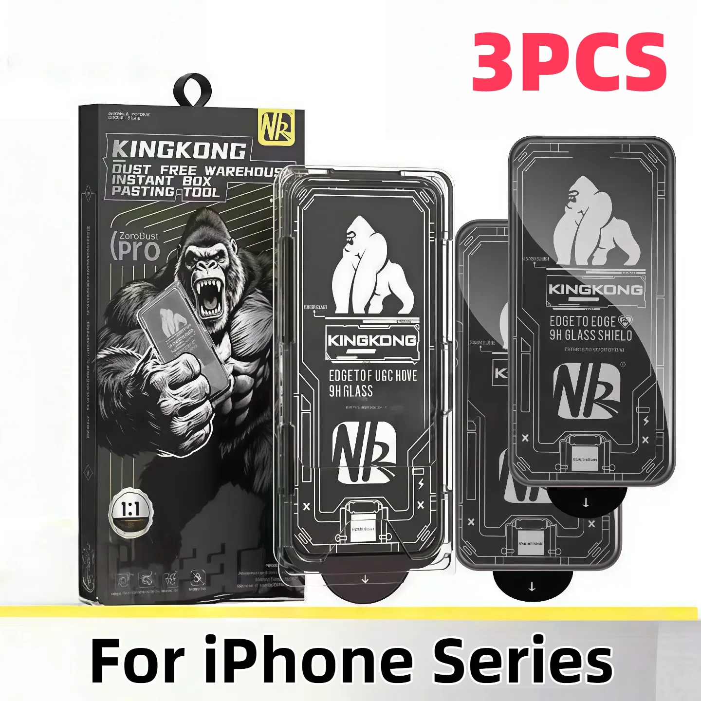 

3PCS Tempered Glass Screen Protector for iPhone17/16/15Pro Shockproof Gorilla Glass Mobile Phone Protective Film