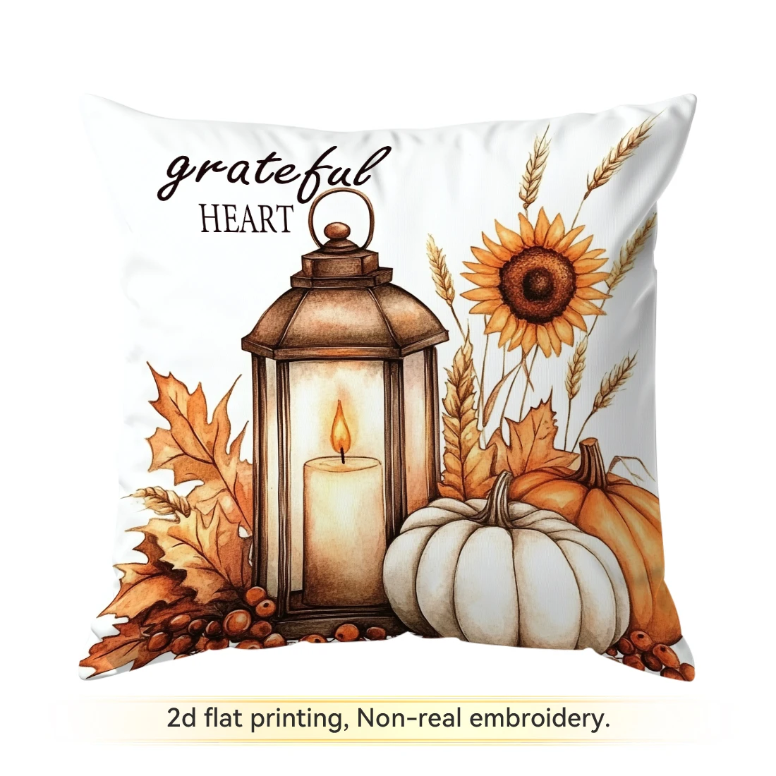 1pc Fall Farmhouse Style Pumpkins Cushions Pillowcase Polyester Cushion Cover Throw Pillow Pillowcover Home Car Sofa Decor