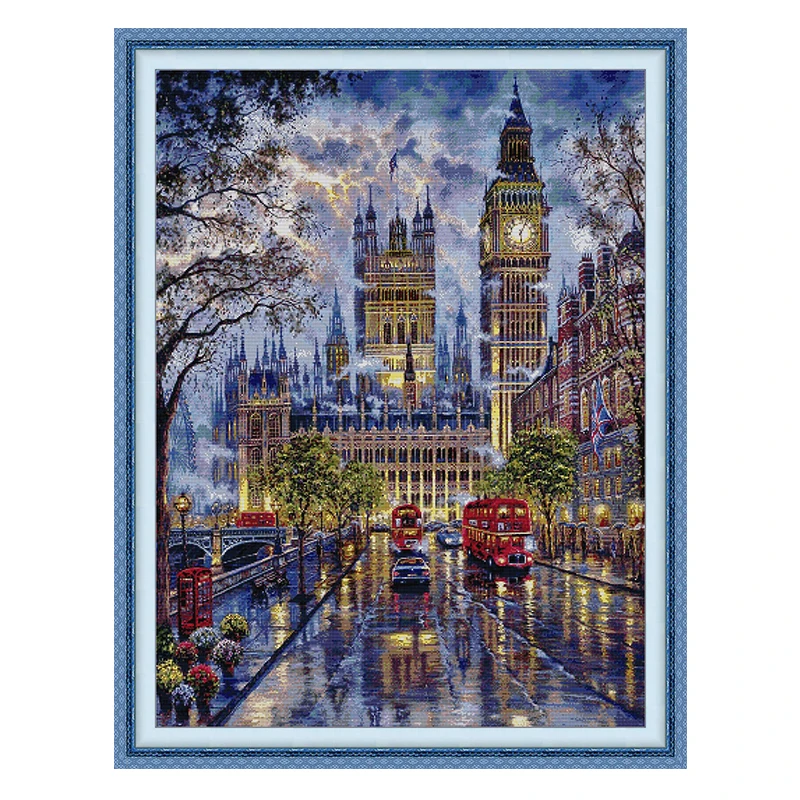 London Scenery Patterns Counted Cross Stitch Set DIY 11CT 14CT 16CT HD Stamped DMC Cross-stitch Kit Embroidery Needlework Crafts