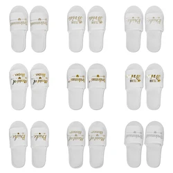 1 Pair Bride Shower Bride Wedding Decoration Bridesmaid Hen Party Spa Soft Slippers Ladies Bachelorette Party Supplies Gift