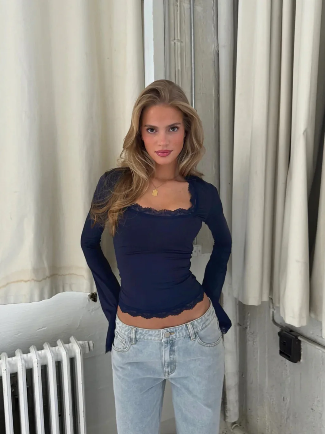 

Sexy Clothes for Women's Long Sleeve Top Solid Color Softness Blouse 2000S Clothing Y2K Tops