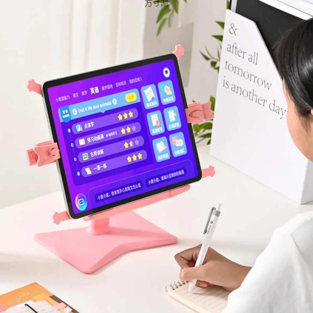 

Adjustable Angle Lifting Landing Book Stand with Clip Anti-slip Mat Reading Bookshelf Plastic Extendable Book Holder Office