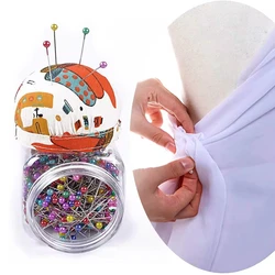 500Pcs/box Pearl Head Needle Quilting Pins Packed in Fabric Covered Pin Cushion Bottle Wedding Decorating Tool Sewing Crafts