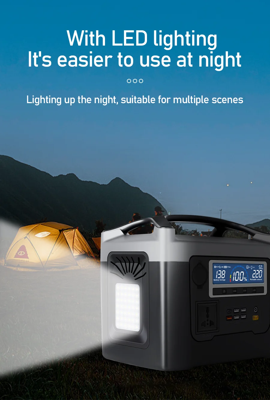 Solar portable energy sales rechargeable generator high life flash wireless charging portable outdoor power station battery