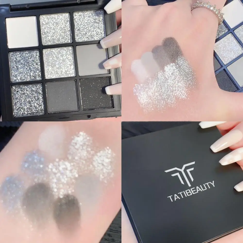 Paleta de sombras de ojos Punk Smokey, 9 colores, mate, tonos geniales, Cosméticos de maquillaje coreanos, sombras de ojos impermeables con purpurina, K6t3