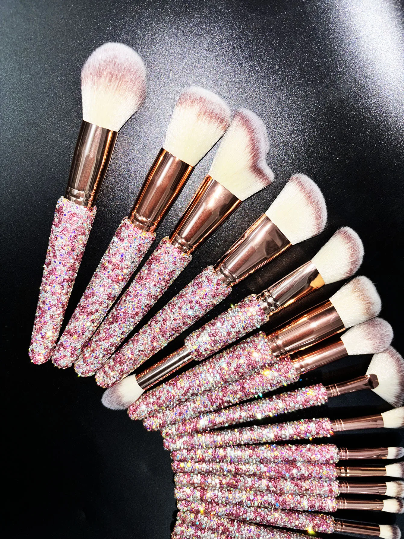 Ensemble de maquillage incrusté de diamants haut de gamme, 20 pièces, poudre de pin Rouge, avec strass pour améliorer l'effet artistique de beauté