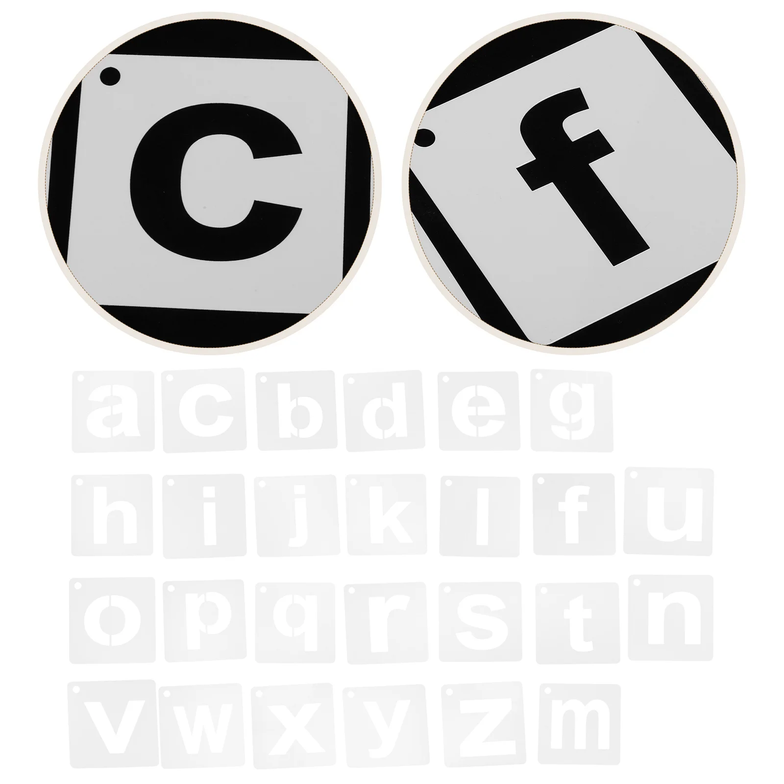 

1 Set A-Z Alphabet Stencils Reusable Plastic Letter Templates Uppercase Small Stencil Pack For Early Literacy Learning