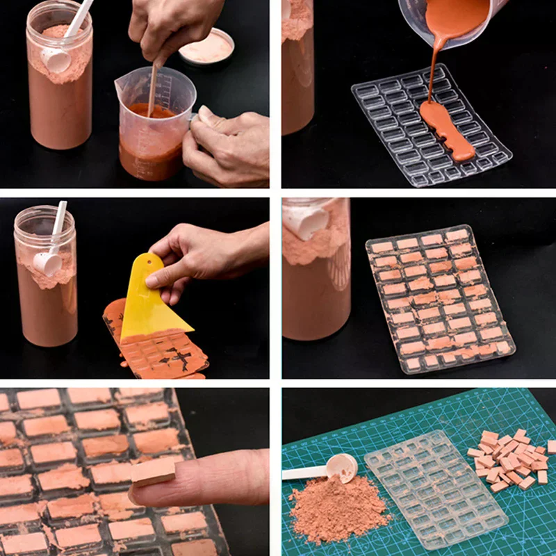 1Pc Building Making Mini Brick Sand Table Silicone Mold Cement Model Brick Small House Handmade Diy Home Decoration