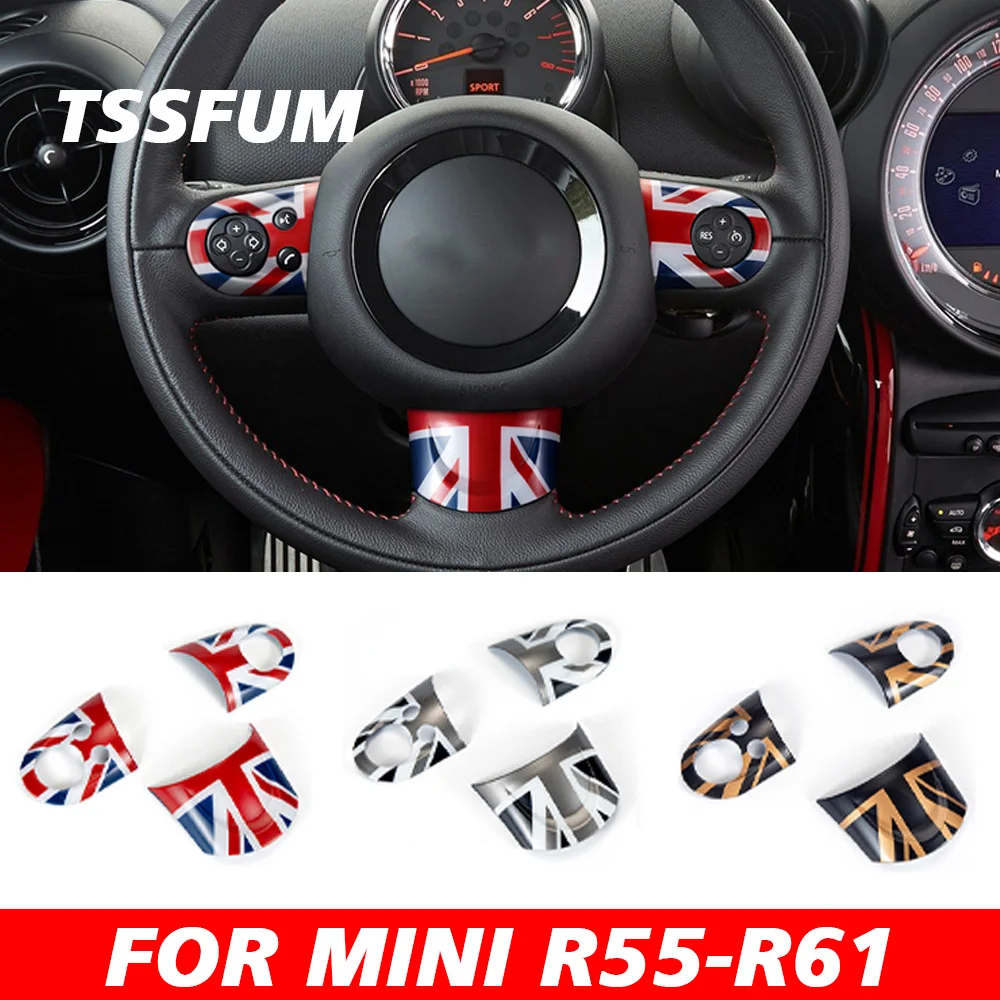 

Union Jack Car Steering Wheel Cover Carbon Interior Decoration Stickers for Mini Cooper R55 R56 R57 R58 R59 R60 R61 Accessories