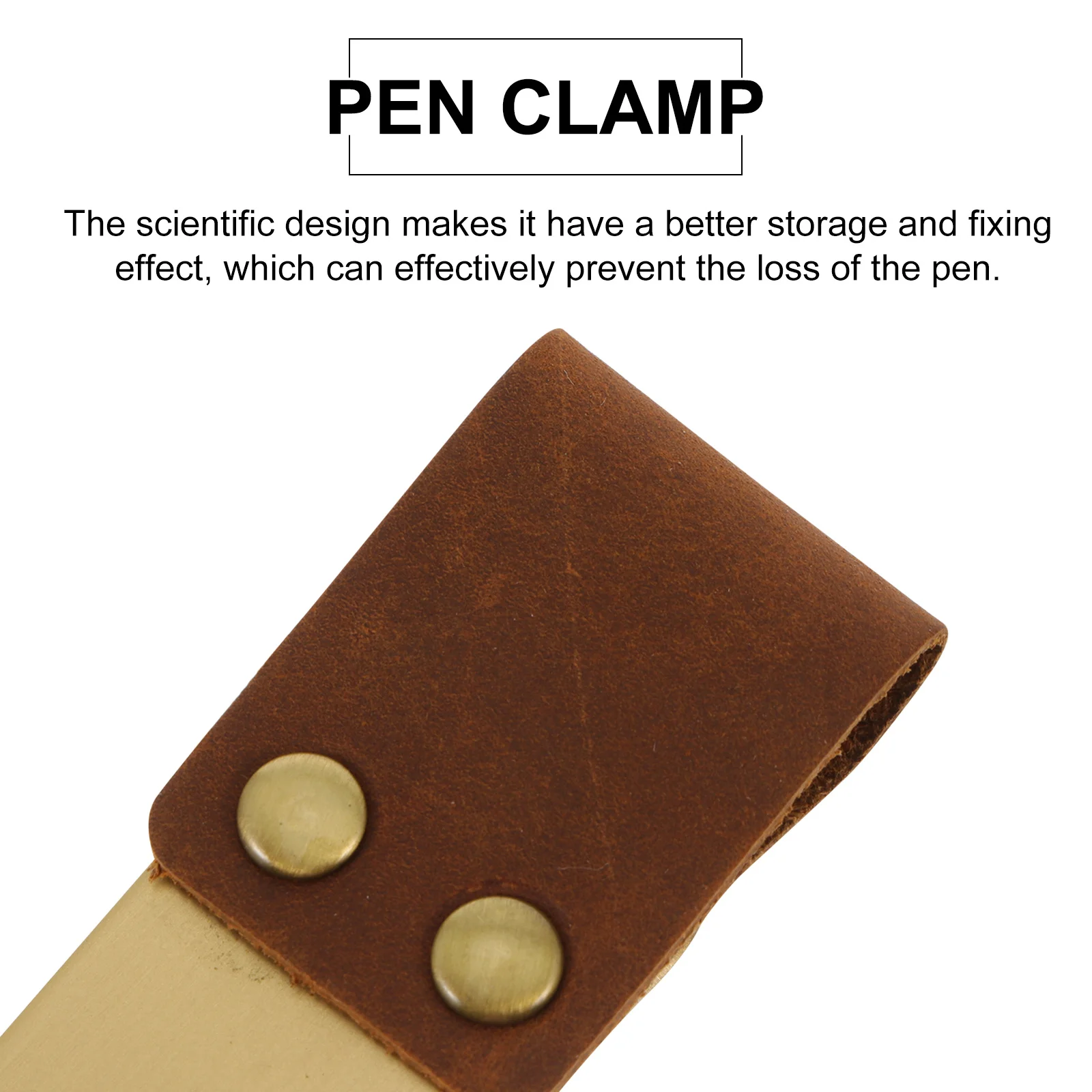 3 個のメモ帳ペンホルダー クリップ付き 本物の牛革合金ペンクランプ 安全な取り外し可能なループ バインダーノートブック鉛筆オーガナイザー用