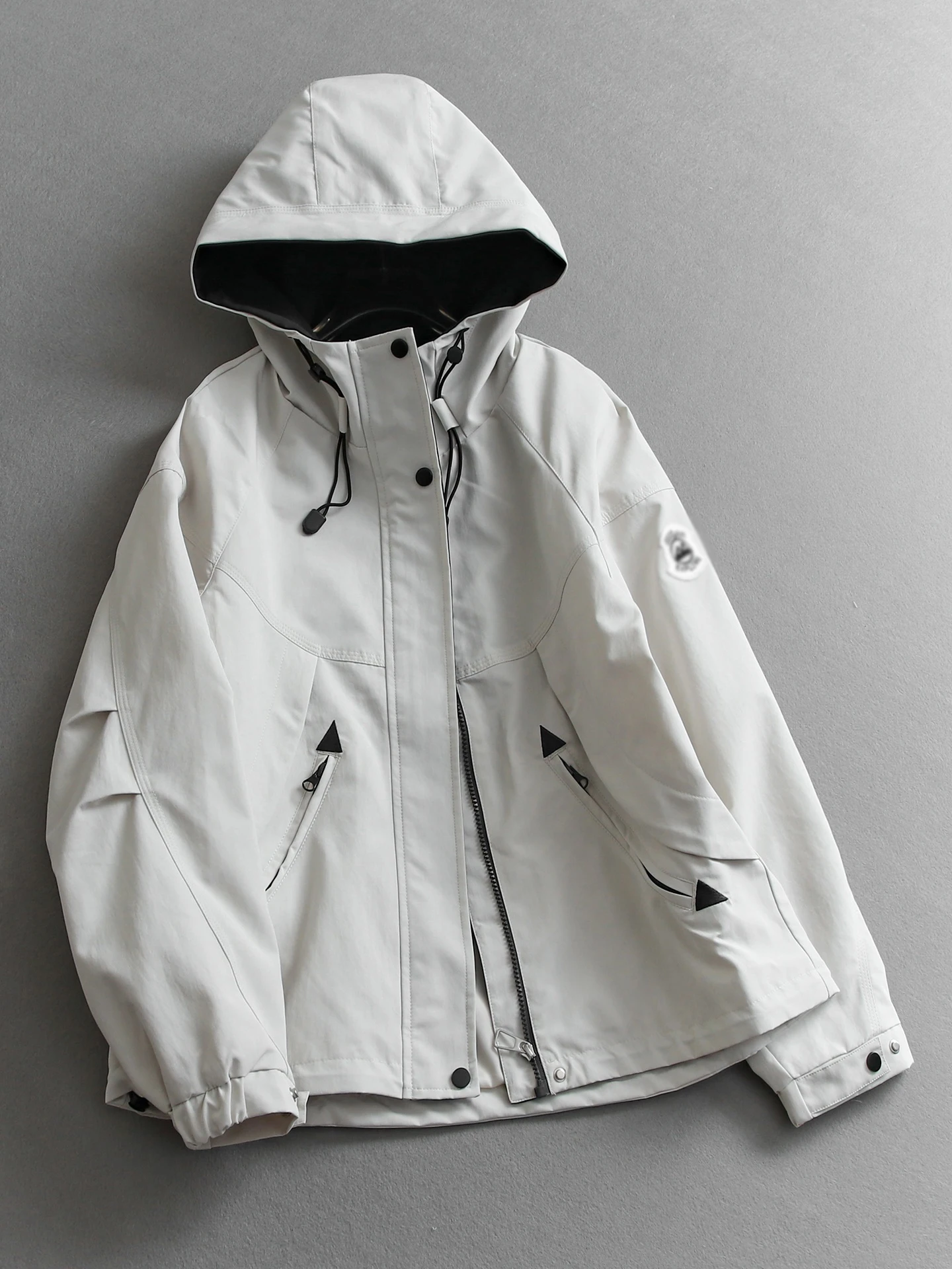 Women's Casual Loose Fit Hooded Jacket Long Sleeve Windproof Waterproof Breathable  Color Outerwear Polyester Fiber