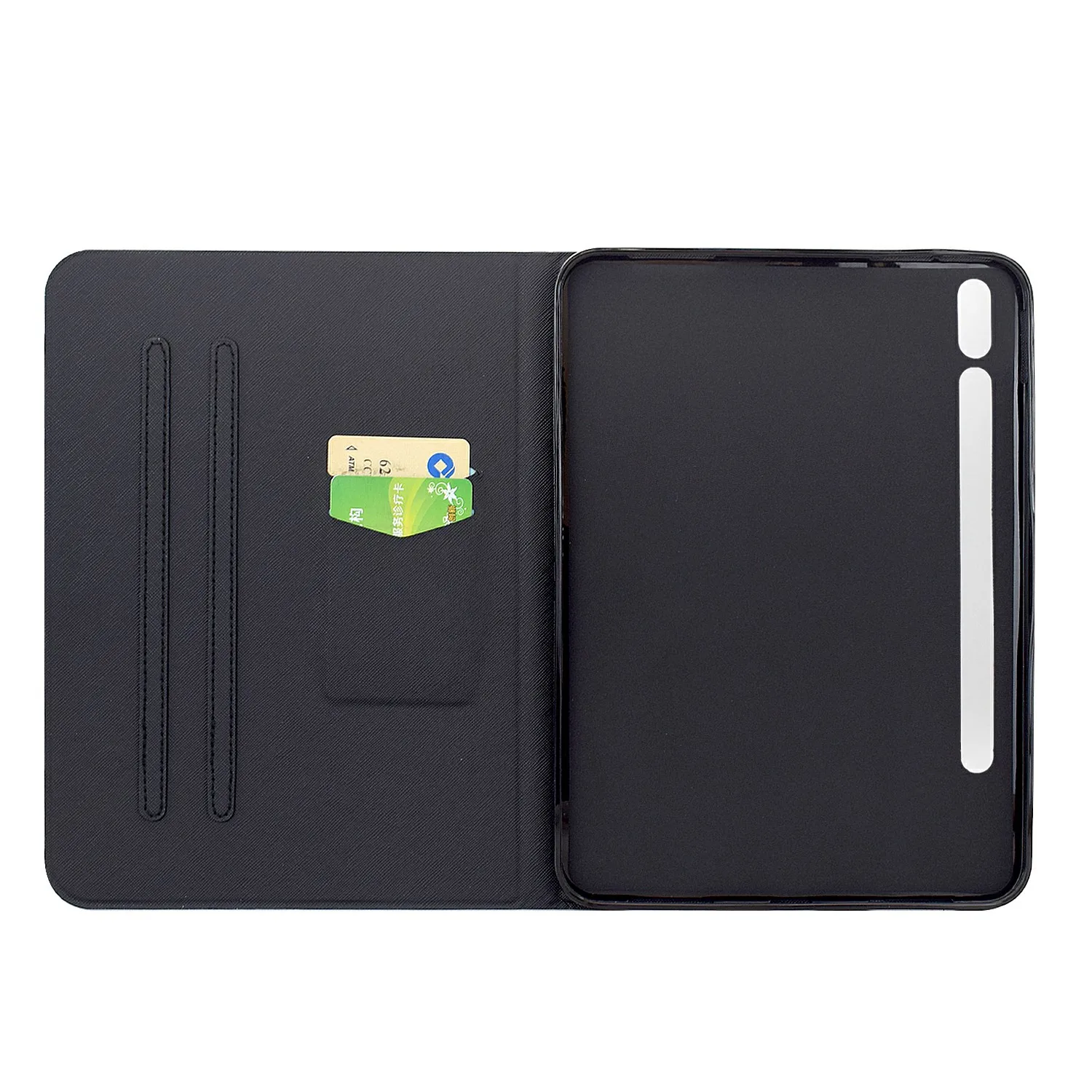 For Samsung Galaxy Tab S10 FE+ Case Pattern Printing Stand Leather Tablet Cover with Card Slots - Starry Night Cat