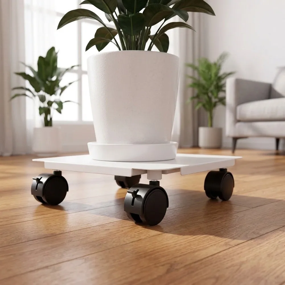 Plant Transport Stand with 10 Inch Wheels and Wide Base to Prevent Tipping Indoor Outdoor Rust Resistant Steel Frame