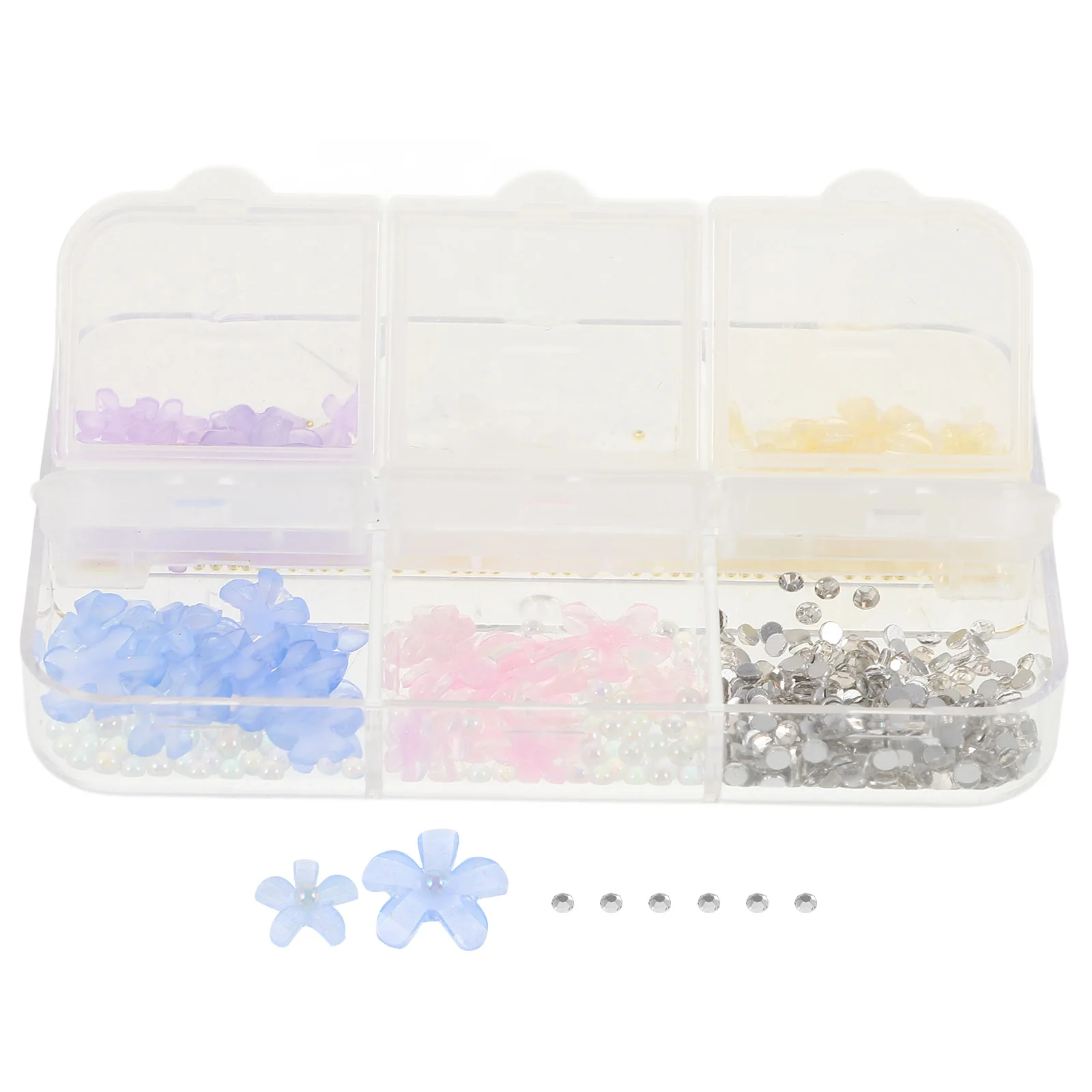 

1 Box 3D Flower Charms Water Rhinestone Decorations For Art Diy Supplies Women Bulk Plastic Nail Gems Charms For Phone Case