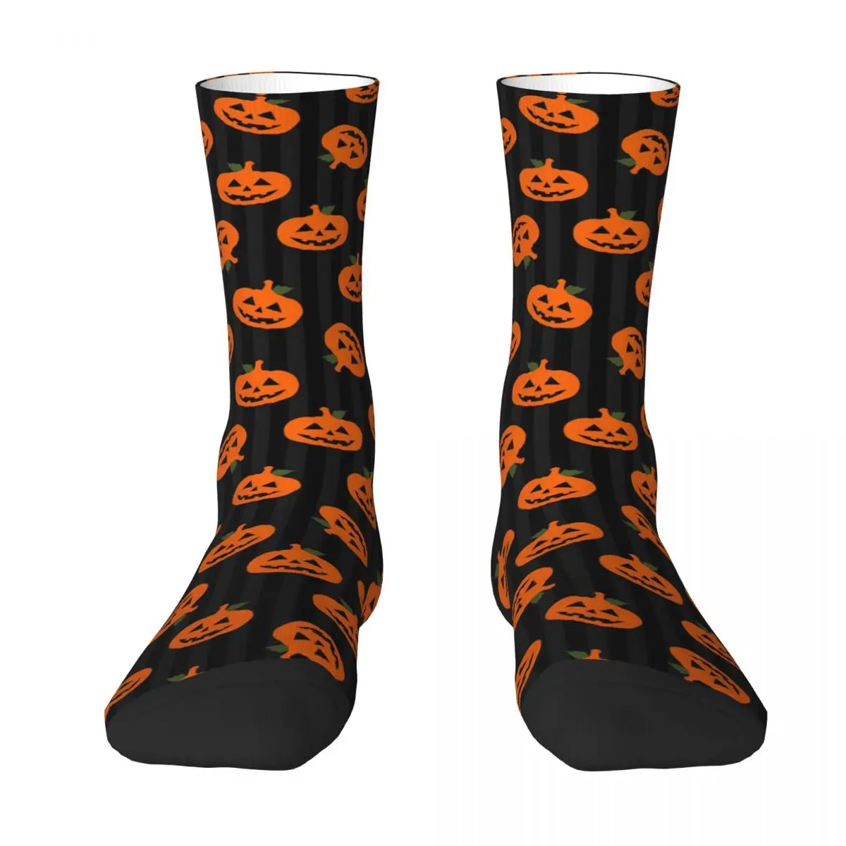 Halloween Pumpkin Stockings Stripes Print Design Korean Socks Spring Anti-Slip Socks Women Running Sports High Quality Socks