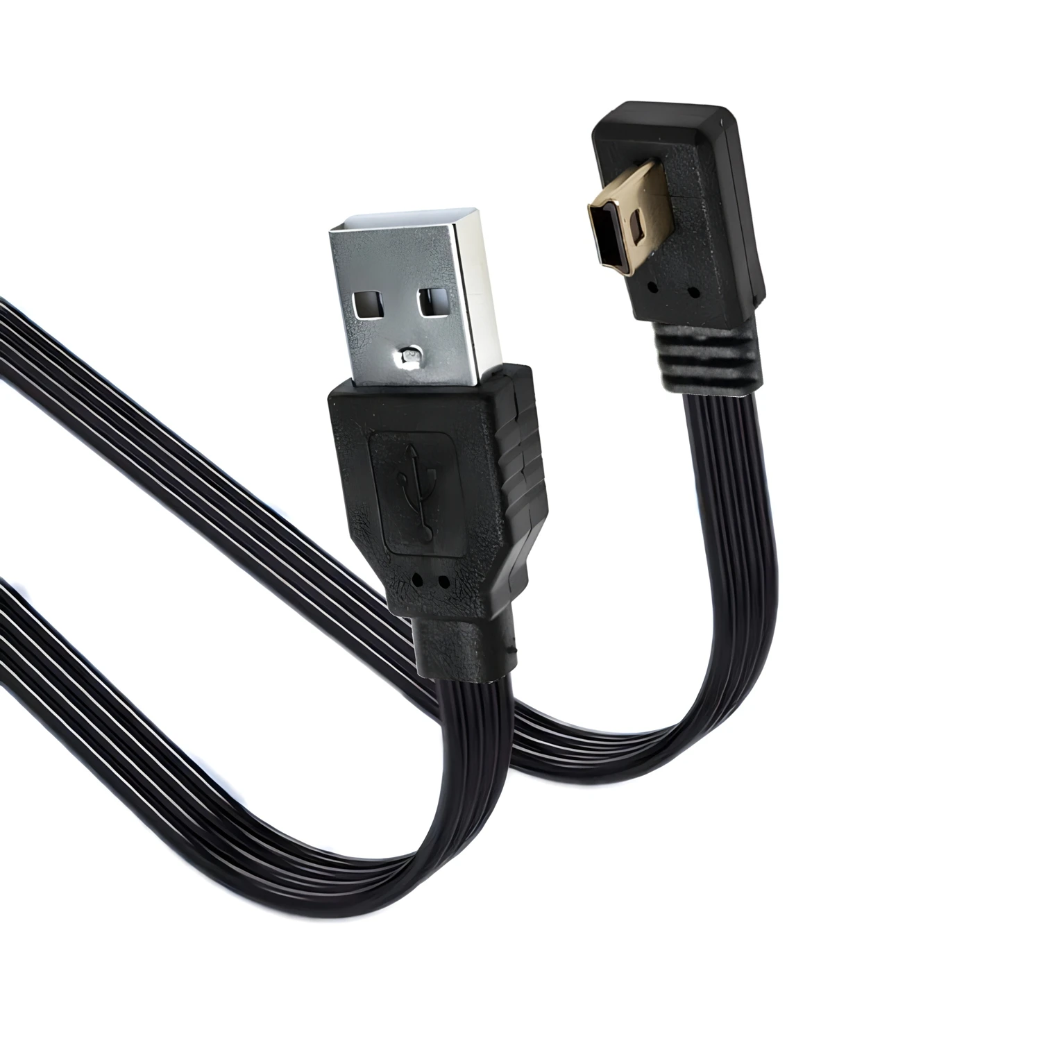 10CM 30CM 100CM Mini USB B typ 5-wtyk pinowy lewego prawego pod kątem 90 ° do USB 2.0 płaska wtyczka kabel do transmisji danych 0.2 m 0.5 m