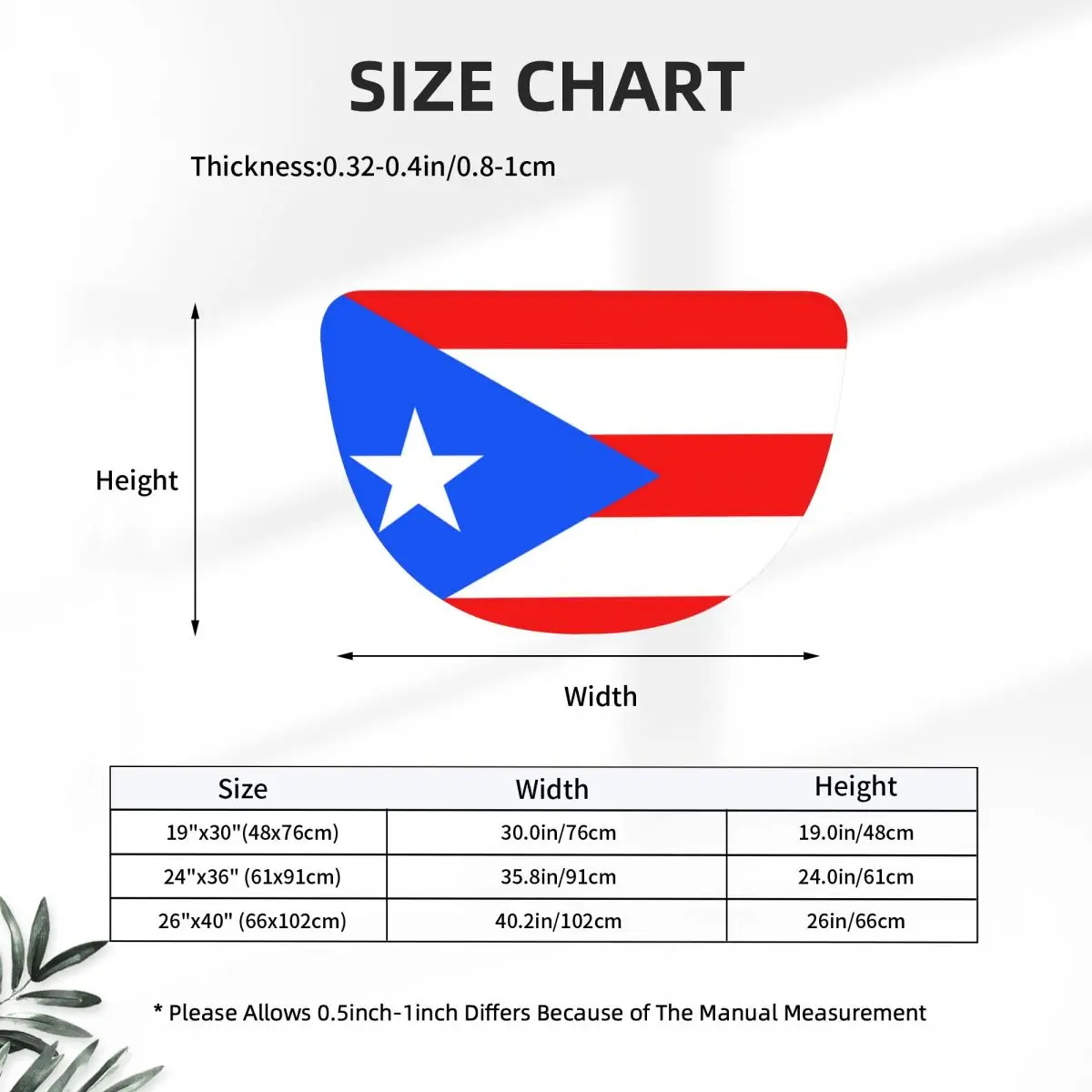 Puerto Rico Flag Soft Flannel Half Round Doormat Non Slip Bathroom Mat Absorbent Floor Carpet for Laundry Room Bathroom