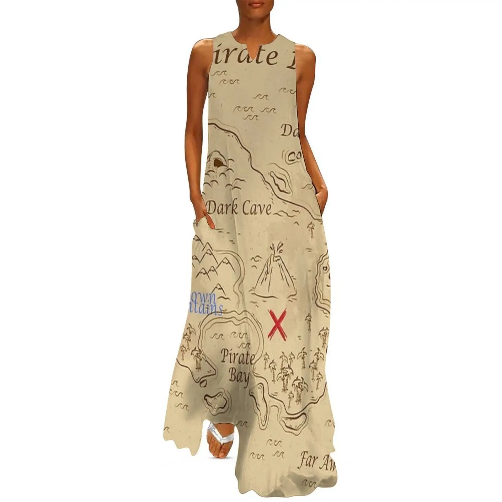 

Treasure map Long Dress summer outfits for women 2025 Dress for pregnant women women dresses Beachwear
