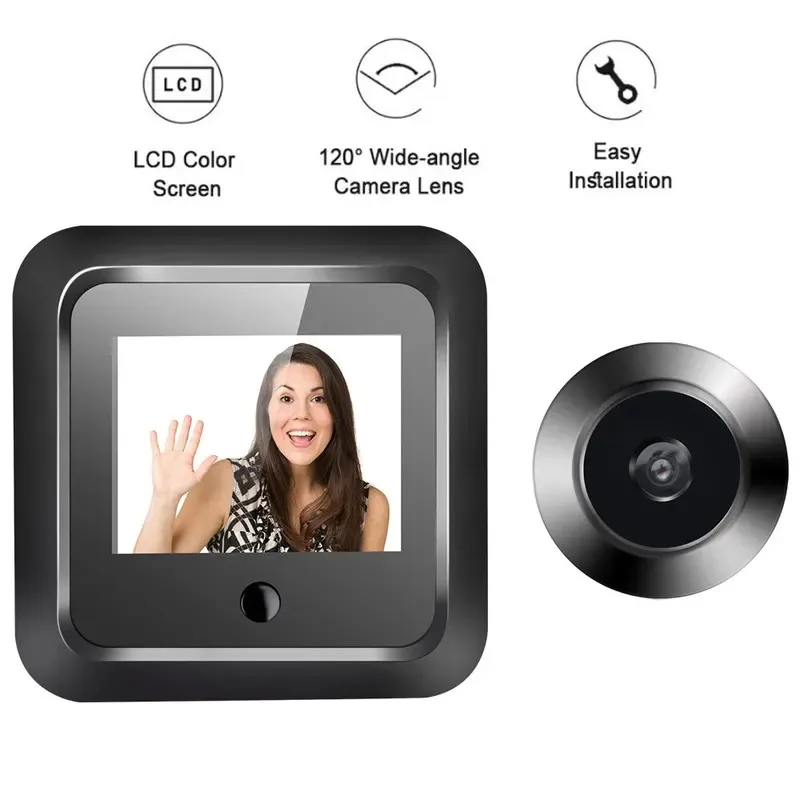 HD version Peephole 120°Smart Digital Door Viewer Camera Security Monitor 240x320 HD Visual Doorbell 300000 Pixels Resolutio