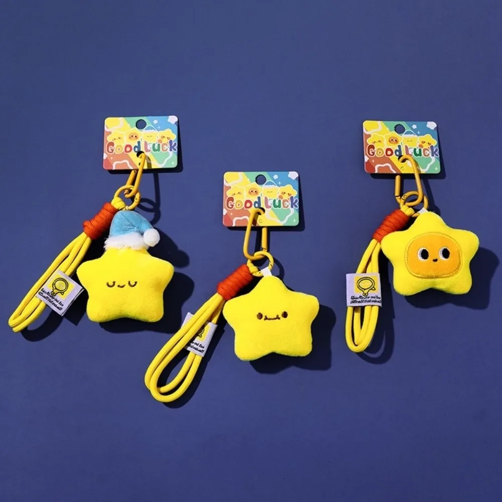 Kawaii Cute Stars Fluffy Bag Pendant Charms Soft Fashion Jewelry Star Key Chain Bag Accessories
