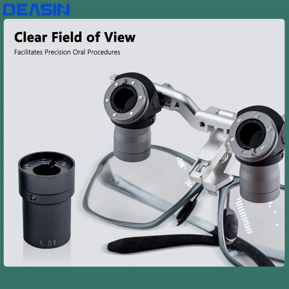 DEASIN Dental Ergo Loupes Magnification 48° Adjustable Angle 350-450mm Working Distance 4X 5X 6X Dentist Surgical Medical Loupes