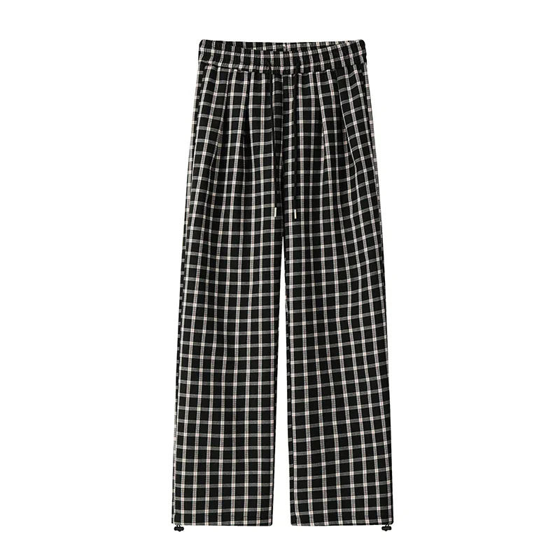 Koreanische 2025, Neue Retro Design Sinn Plaid Gestreiften Hosen männer und Frauen Frühling und Herbst Lose Beiläufige Breite bein Wischen Hosen