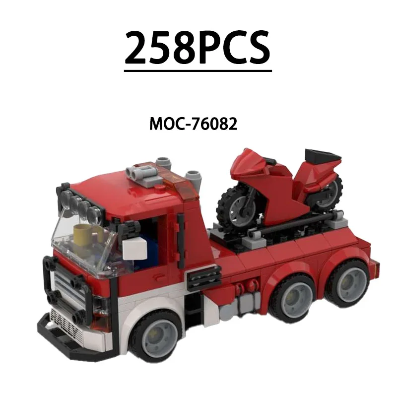 

MOC-76082 Конструктор: гоночный автомобиль, велосипед и грузовик, 258 деталей, развивающая игрушка для детей, подарок на день рождения, Рождество, Новый год