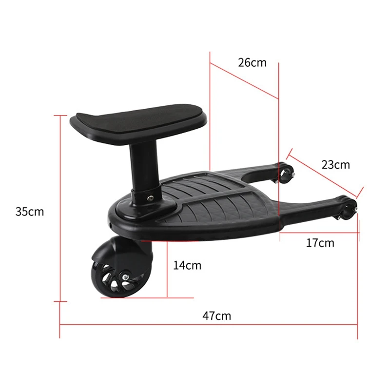 Baby Stroller Wheeled Board Kids Wheel Board Stroller Step Stand Ride On Boards Plate Detachable Seat