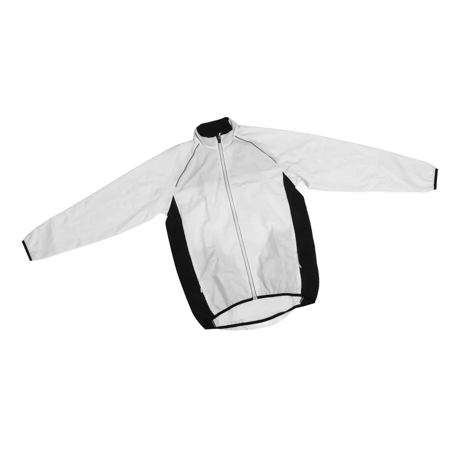 Reflective Strip Windproof Long Sleeve Cycling Jacket with Zipper Pockets