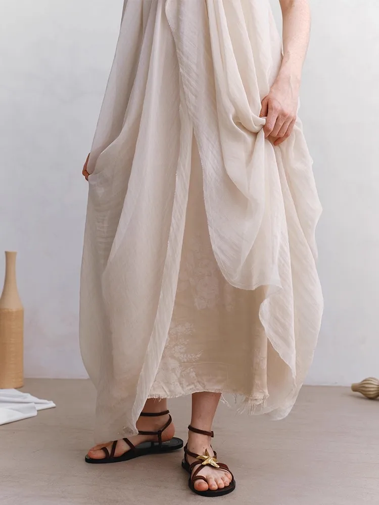 Abrikoos V-hals Vastgebonden Jurk Vrouwen Losse Stijl Zomervakantie Vintage Elegante Vestidos Bodycon Chic Doek Dame